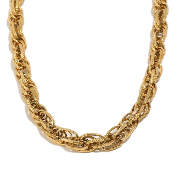 Wholesale Women's Casual Geometric Stainless Steel 18K Goldplated Handmade Necklace