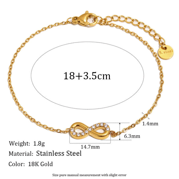 Wholesale Women's Casual Geometric Stainless Steel 18K Goldplated Letter Number Text Diamondstudded Bracelet Necklace