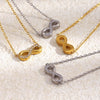 Wholesale Women's Casual Geometric Stainless Steel 18K Goldplated Letter Number Text Diamondstudded Bracelet Necklace