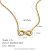Wholesale Women's Casual Geometric Stainless Steel 18K Goldplated Letter Number Text Diamondstudded Bracelet Necklace