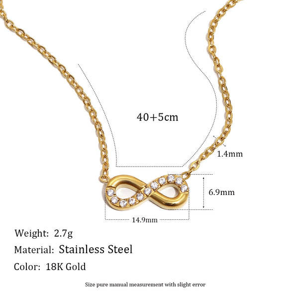 Wholesale Women's Casual Geometric Stainless Steel 18K Goldplated Letter Number Text Diamondstudded Bracelet Necklace