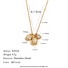 Wholesale Women's Casual Geometric Stainless Steel Necklace With Pvd Furnace Vacuum Real Gold Plating