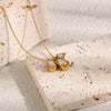 Wholesale Women's Casual Geometric Stainless Steel Necklace With Pvd Furnace Vacuum Real Gold Plating