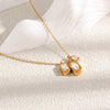 Wholesale Women's Casual Geometric Stainless Steel Necklace With Pvd Furnace Vacuum Real Gold Plating