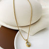Wholesale Women's Casual Geometric Stainless Steel Polished Plating Pendant Necklace With Twist Chain