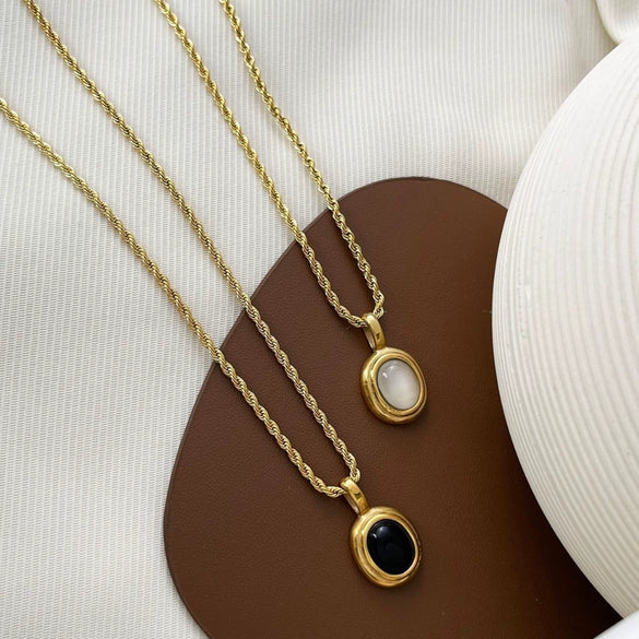 Wholesale Women's Casual Geometric Stainless Steel Polished Plating Pendant Necklace With Twist Chain