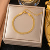Wholesale Women's Casual Geometric Titanium Steel Real Gold Plated Wax Rope Chain Necklace