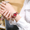 Wholesale Women's Casual Green Belt Quartz Watch With Alloy Case And Pu Strap In Round Shape