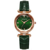 Wholesale Women's Casual Green Belt Quartz Watch With Alloy Case And Pu Strap In Round Shape