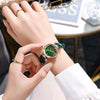 Wholesale Women's Casual Green Belt Quartz Watch With Alloy Case And Pu Strap In Round Shape