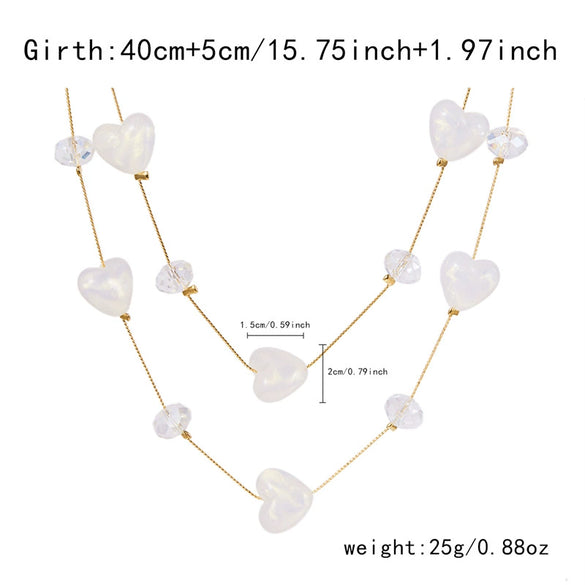 Wholesale Women's Casual Handmade Goldplated Alloy Heartshaped Geometric Pendant Necklace