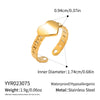 Wholesale Women's Casual Heart Shape Stainless Steel Diamondencrusted Open Ring With Pvd Furnace Vacuum Real Gold Plating