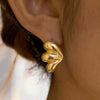 Wholesale Women's Casual Insect Pattern Stainless Steel Vacuum Real Gold Plated Earrings
