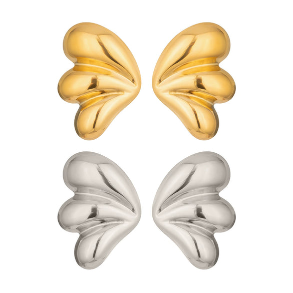Wholesale Women's Casual Insect Pattern Stainless Steel Vacuum Real Gold Plated Earrings