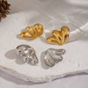 Wholesale Women's Casual Insect Pattern Stainless Steel Vacuum Real Gold Plated Earrings