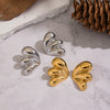 Wholesale Women's Casual Insect Pattern Stainless Steel Vacuum Real Gold Plated Earrings