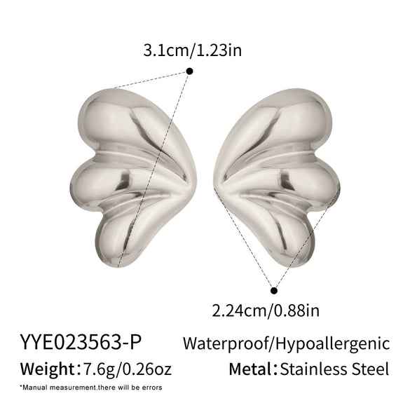 Wholesale Women's Casual Insect Pattern Stainless Steel Vacuum Real Gold Plated Earrings