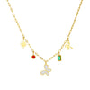 Wholesale Women's Casual Insect Shape Stainless Steel Goldplated Butterfly Pendant Necklace With Cross Chain