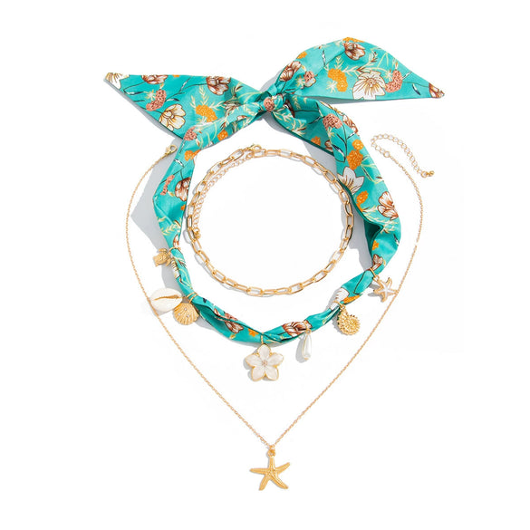 Wholesale Women's Casual Minimalist Geometric Alloy Electroplated Necklace With Ocean Style Sun Pendant And Regular Chain