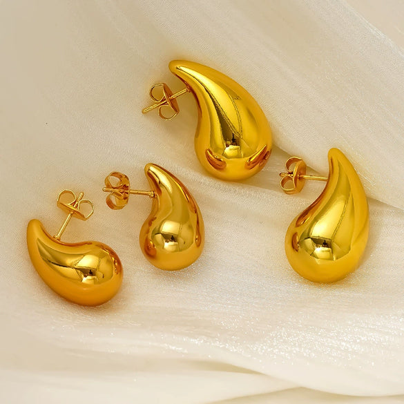 Wholesale Women's Casual Minimalist Geometric Drop Shape Stainless Steel Electroplated Earrings