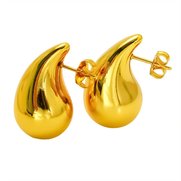 Wholesale Women's Casual Minimalist Geometric Drop Shape Stainless Steel Electroplated Earrings