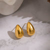 Wholesale Women's Casual Minimalist Geometric Dropshaped Stainless Steel Pvd Furnace Vacuum Real Gold Plated Earrings Jewelry Accessories