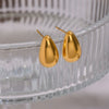 Wholesale Women's Casual Minimalist Geometric Dropshaped Stainless Steel Pvd Furnace Vacuum Real Gold Plated Earrings Jewelry Accessories