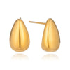 Wholesale Women's Casual Minimalist Geometric Dropshaped Stainless Steel Pvd Furnace Vacuum Real Gold Plated Earrings Jewelry Accessories