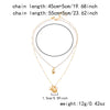 Wholesale Women's Casual Minimalist Geometric Starfish And Shell Pearl Doublelayered Necklace With Alloy Pendant And Electroplating
