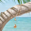 Wholesale Women's Casual Minimalist Geometric Starfish And Shell Pearl Doublelayered Necklace With Alloy Pendant And Electroplating