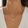 Wholesale Women's Casual Minimalist Goldplated Stainless Steel Heart Pendant Snake Chain Necklace