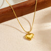 Wholesale Women's Casual Minimalist Goldplated Stainless Steel Heart Pendant Snake Chain Necklace