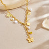 Wholesale Women's Casual Minimalist Goldplated Stainless Steel Star Pendant O Word Chain Necklace