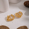 Wholesale Women's Casual Minimalist Heartshaped Stainless Steel Earrings With Pvd Furnace Vacuum Real Gold Plating