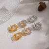 Wholesale Women's Casual Minimalist Heartshaped Stainless Steel Earrings With Pvd Furnace Vacuum Real Gold Plating
