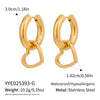 Wholesale Women's Casual Minimalist Heartshaped Stainless Steel Earrings With Pvd Furnace Vacuum Real Gold Plating