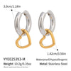 Wholesale Women's Casual Minimalist Heartshaped Stainless Steel Earrings With Pvd Furnace Vacuum Real Gold Plating