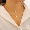 Wholesale Women's Casual Multilayered Necklace Threepiece Set With Electroplated Zinc Alloy Heart Pendant