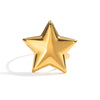 Wholesale Women's Casual Nonfading Environmentally Friendly Fivepointed Star Ring Stainless Steel Geometric Pattern Electroplating