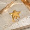 Wholesale Women's Casual Nonfading Environmentally Friendly Fivepointed Star Ring Stainless Steel Geometric Pattern Electroplating