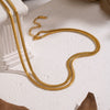 Wholesale Women's Casual Punk Hiphop Doublelayer Snake Chain Necklace Stainless Steel 18K Real Gold Plated Geometric