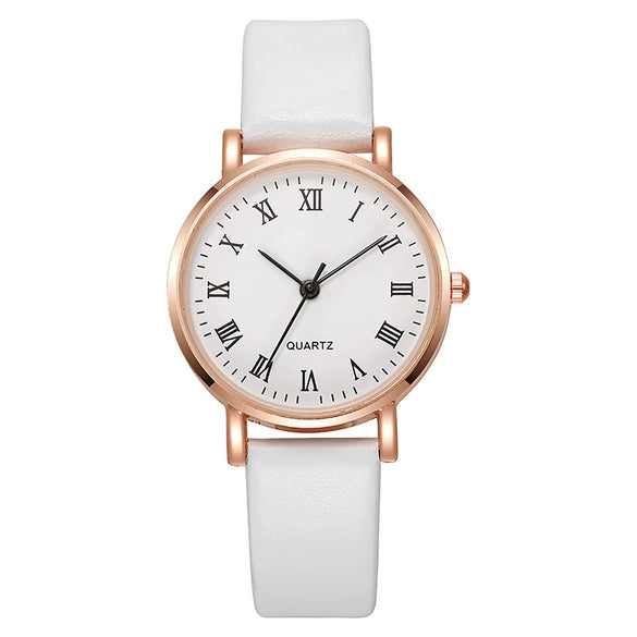 Wholesale Women's Casual Quartz Wrist Watch With Alloy Case Pu Strap And Round Dial