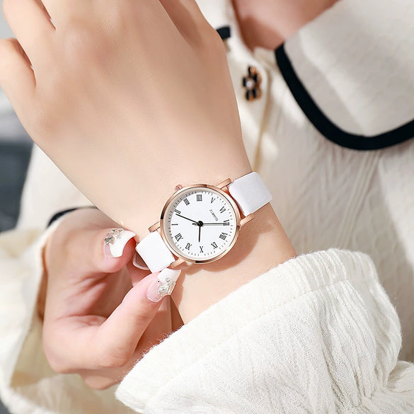 Wholesale Women's Casual Quartz Wrist Watch With Alloy Case Pu Strap And Round Dial