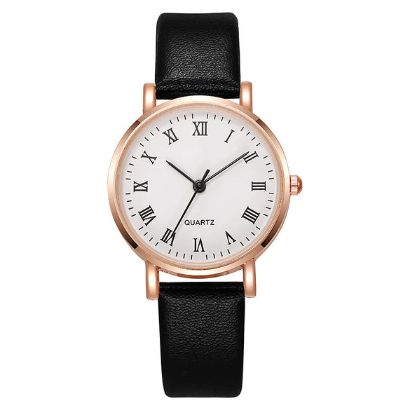 Wholesale Women's Casual Quartz Wrist Watch With Alloy Case Pu Strap And Round Dial