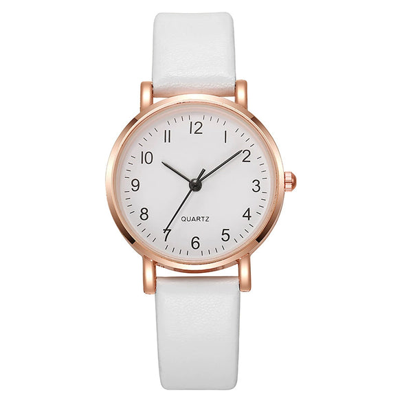 Wholesale Women's Casual Quartz Wrist Watch With Alloy Case Pu Strap And Round Dial