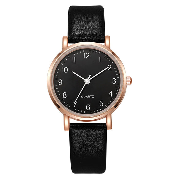 Wholesale Women's Casual Quartz Wrist Watch With Alloy Case Pu Strap And Round Dial