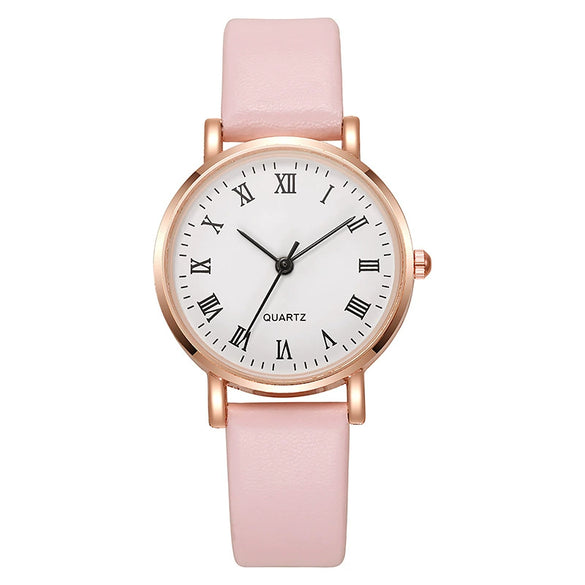 Wholesale Women's Casual Quartz Wrist Watch With Alloy Case Pu Strap And Round Dial