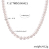 Wholesale Women's Casual Round High Gloss Beaded Necklace Handmade With Imitation Pearl And Titanium Steel Geometric Style