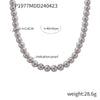 Wholesale Women's Casual Round High Gloss Beaded Necklace Handmade With Imitation Pearl And Titanium Steel Geometric Style