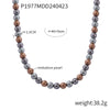 Wholesale Women's Casual Round High Gloss Beaded Necklace Handmade With Imitation Pearl And Titanium Steel Geometric Style